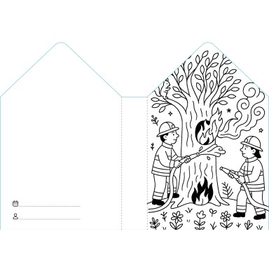 Coloring Books. Les pompiers