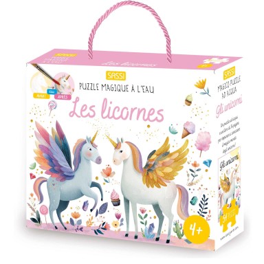 Puzzle magique à l'eau. Les licornes