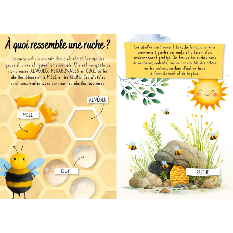 Puzzle magique à l'eau. Les abeilles