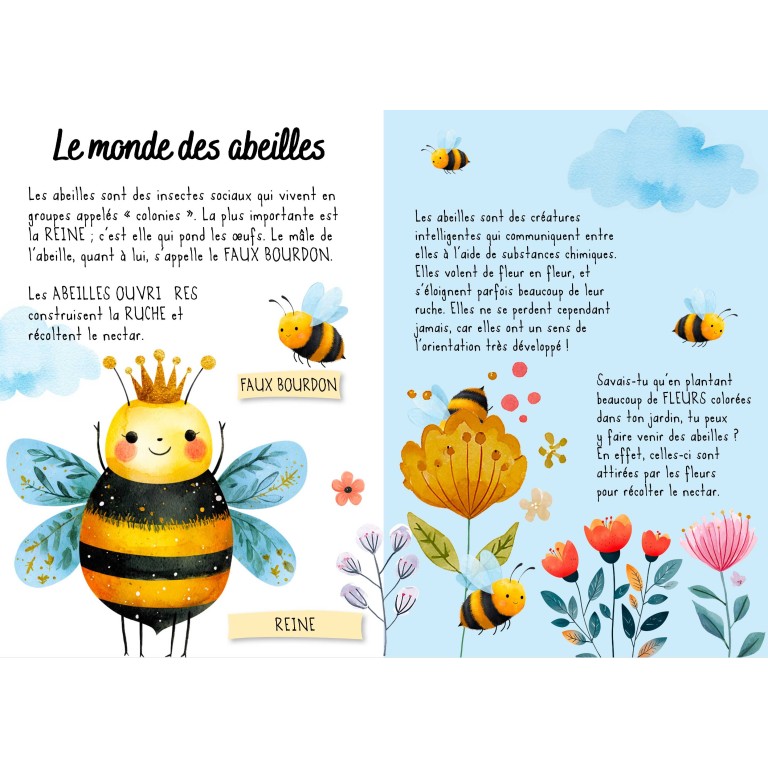 Puzzle magique à l'eau. Les abeilles