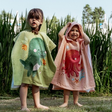 Poncho de bain pour enfants - Cracky le dinosaure