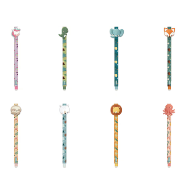 Set Penne Gel Cancellabili – Elefante, Dinosauro e Polpo