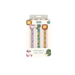 Set Penne Gel Cancellabili – Dinosauro, Unicorno e Leone