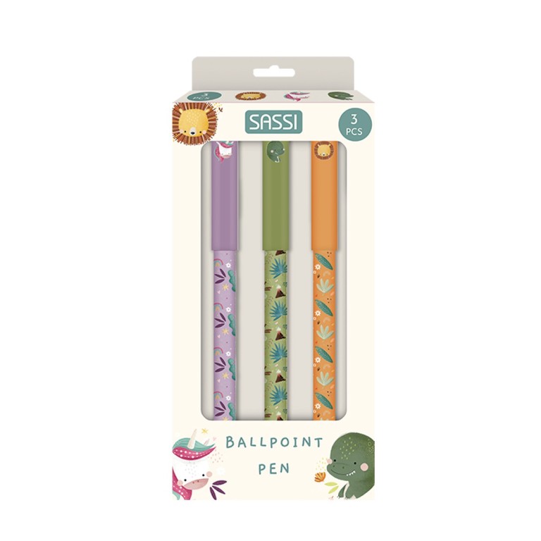 Set Penne a Sfera – Unicorno, Dinosauro e Leone