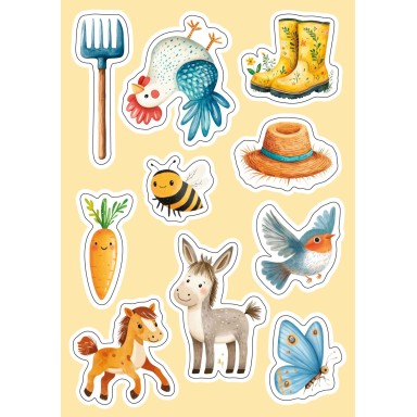Stickers et activités. Visite à la ferme