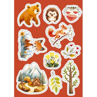 Stickers et activités. La montagne