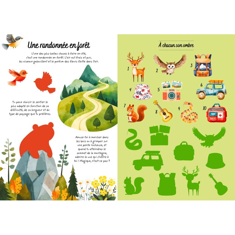 Stickers et activités. La montagne
