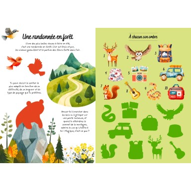 Stickers et activités. La montagne