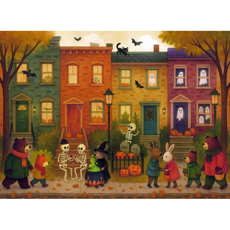 Puzzle Day & Night. Halloween