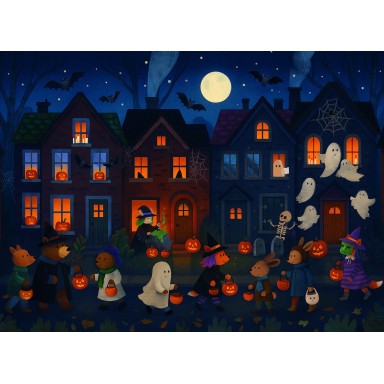 Puzzle Day & Night. Halloween