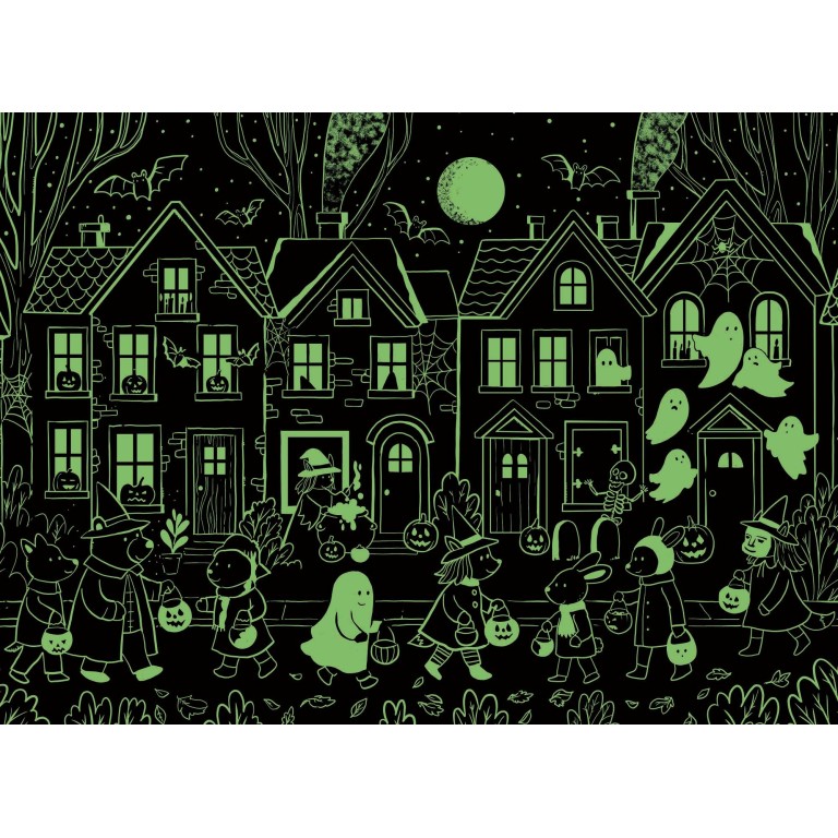 Puzzle Day & Night. Halloween
