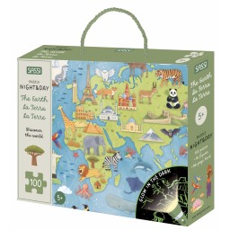 Puzzle Night and Day. Discover the World - La Terre