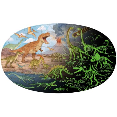 Puzzle Night and Day. Discover the World - Les dinosaures
